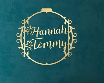 Personalized Metal Name Sign, Wedding Gift For Couples, Large Metal Wall Art Decor, Custom Wedding Decor, Aniversary Gifts for Parents
