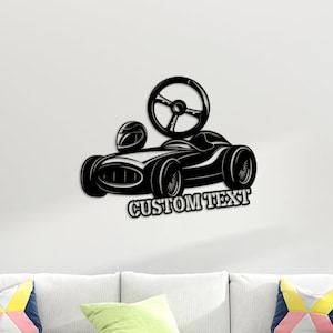 Racer Large Metal Wall Art , Large Metal Wall Art Decor  for Race Car Lovers, Metal Garage Decor,  Personalized Unique Gifts