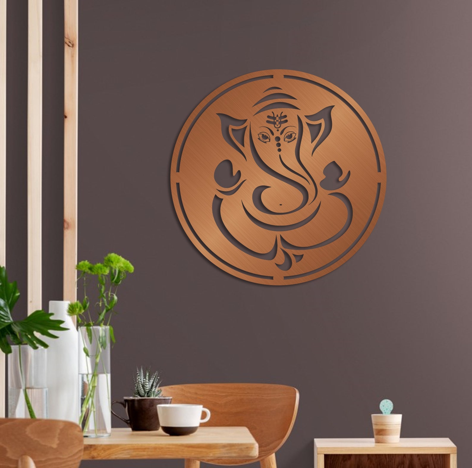 Silver Ganesha Metal Wall Art and Decor Modern Ganapati Etsy