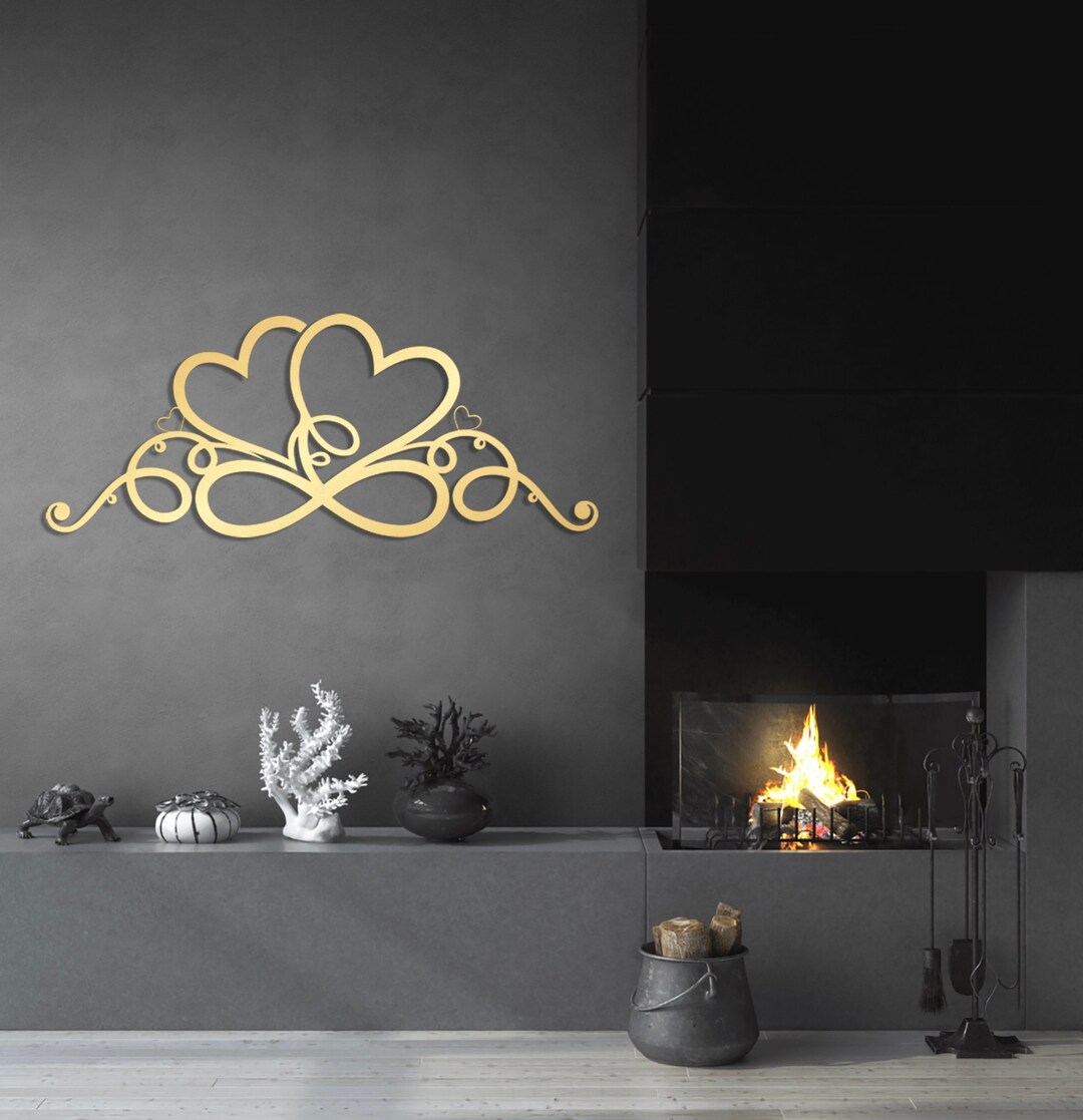 Metal Heart and Infinity Wall Art Customized Names and Date Etsy