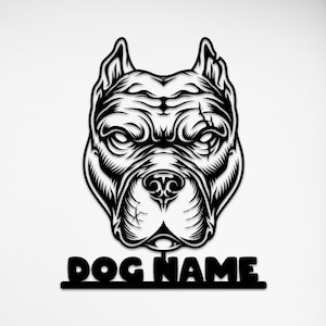 Arte mural de metal personalizado con Pitbull, arte mural de metal grande con Pitbull, arte mural de metal grande personalizado con el perro, decoración del hogar, arte contemporáneo
