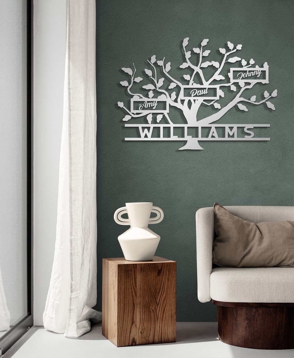 Personalized Metal Family Tree Name Sign Metal Wall Art - Etsy