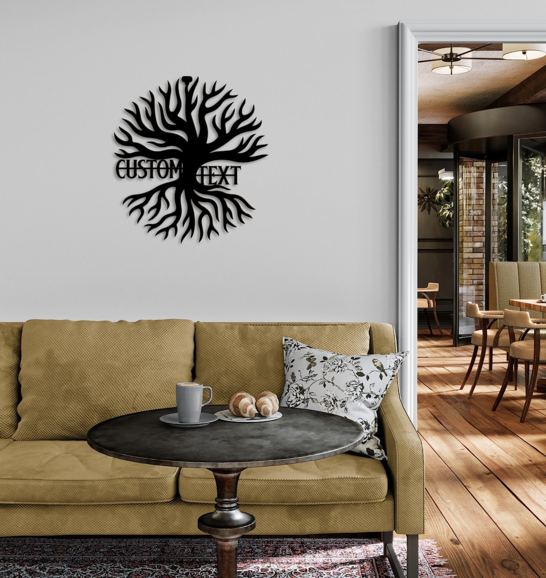 Custom Tree of Life Metal Wall Art, Personalized Family Name Tree Wall ...