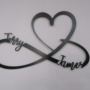 Personalized Wedding Gift for Couple, Heart Sign with Names and Date, Wedding Date Sign, Engagement Announcement Sign, Anniversary Gift