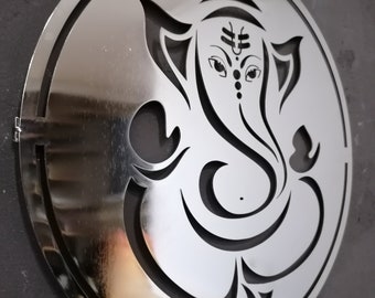 Silver Ganesha Large Metal Wall Art and Decor, Elephant Ganapati Statue, Hindu God Idol Home Decoration, Diwali Gifts, Indian Home Gifts