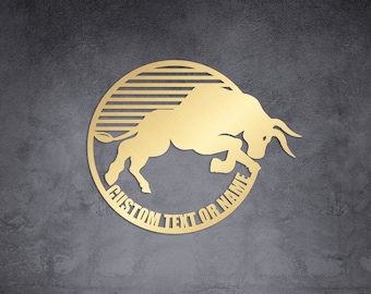 Bull Large Metal Wall Art, Gold Customized Home Decoration, New Home ,  Personalized Unique Housewarming, Wedding or Home Gifts for Couple
