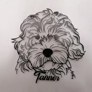 Metal Custom Dog Name Wall Art, Personalized From Photo, Puppy Large Metal Wall Art, Home Decoration, Pet Owner Gift, Dog Memorial Gift,