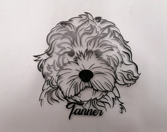 Metal Custom Dog Name Wall Art, Personalized From Photo, Puppy Large Metal Wall Art, Home Decoration, Pet Owner Gift, Dog Memorial Gift,