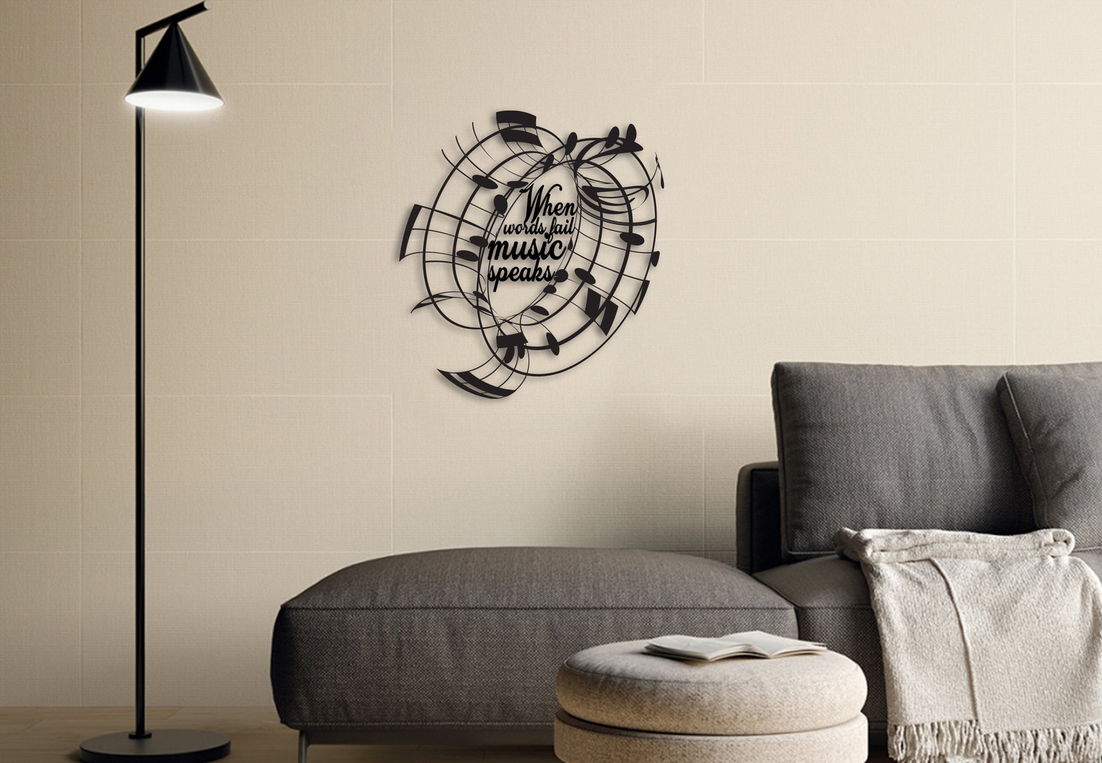 Personalized Music Notes Gift, Music Notes Heart Large Metal Wall Art ...