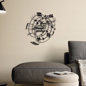 Personalized Music Notes Gift, Music Notes Heart Large Metal Wall Art ...