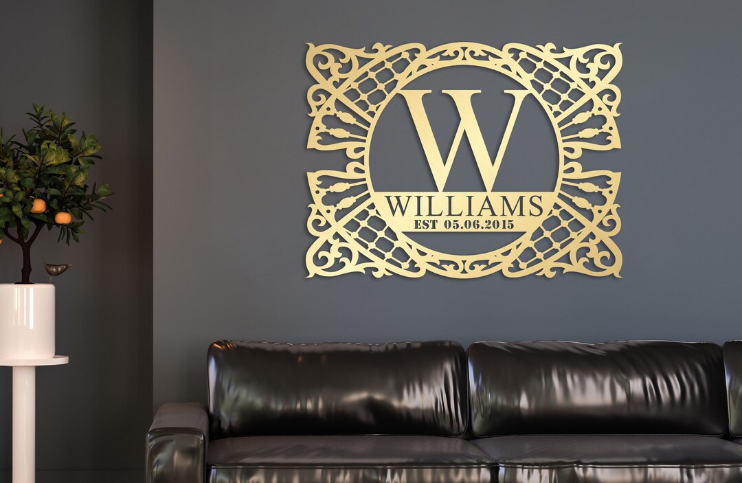 Personalized Metal Family Name Sign: Modern Wall Art Decor - Etsy