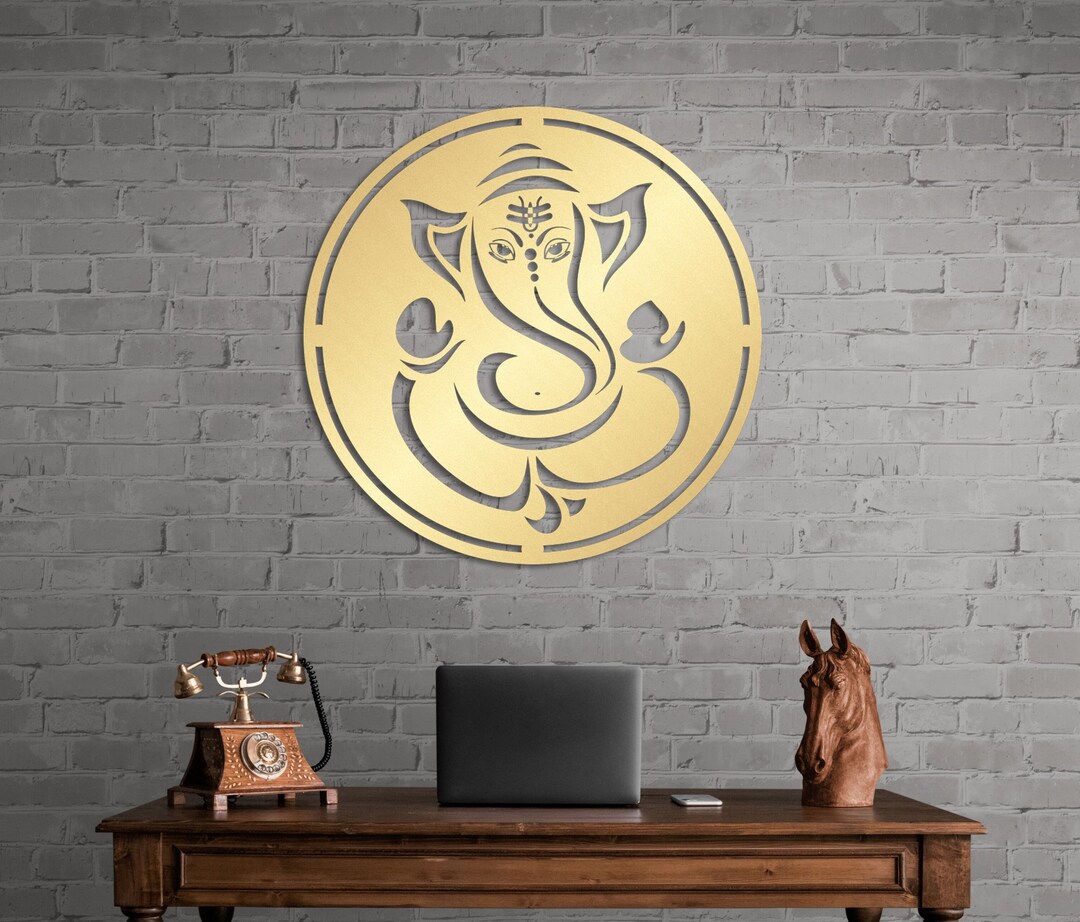 Ganesha Metal Wall Art and Decor Ganapati Elephant Modern Etsy