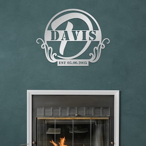 Personalized Metal Family Name Sign: Custom Wall Art Decor