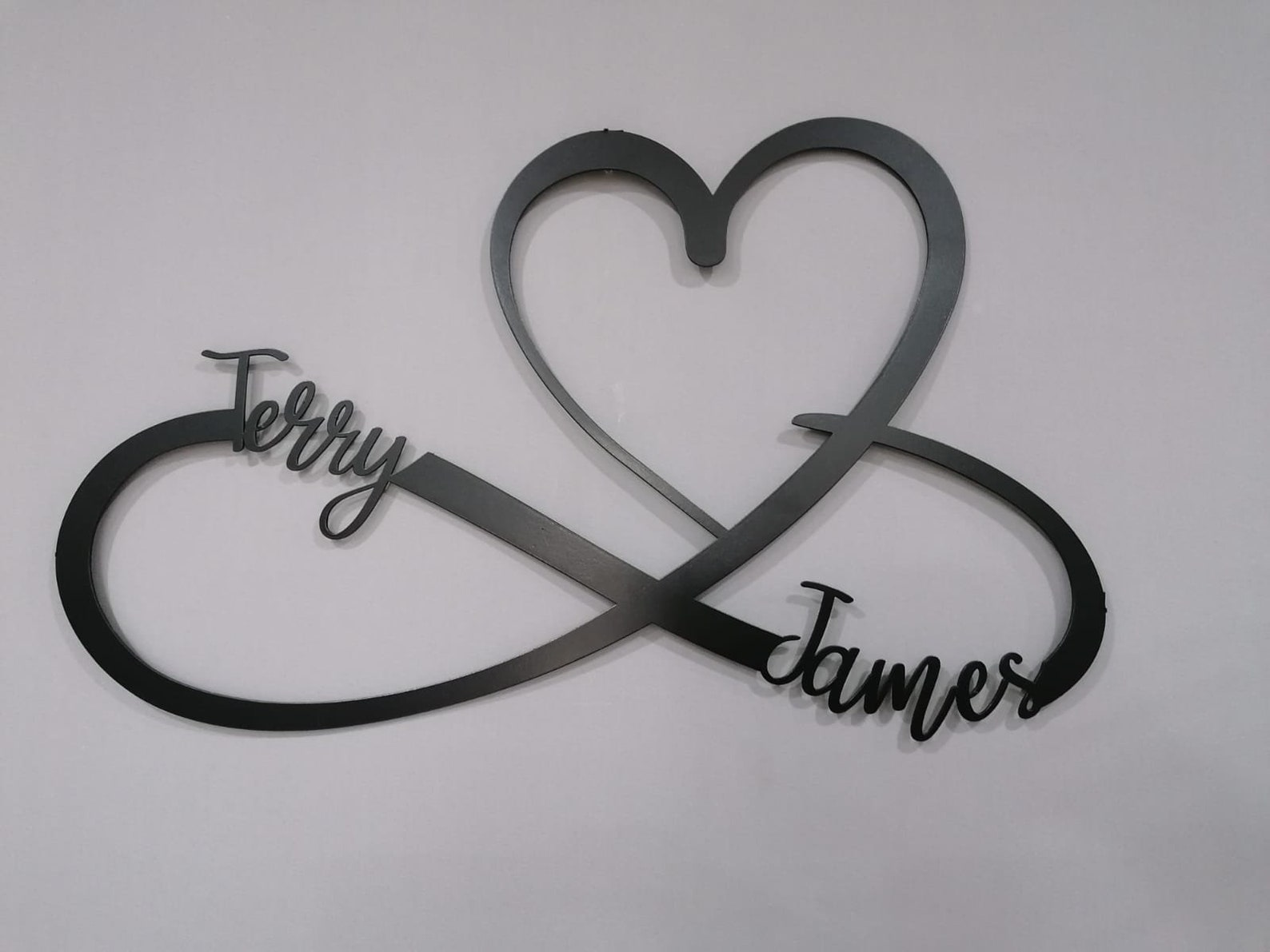 Heart and Infinity Metal Wall Art Shiny Color Personalized Etsy