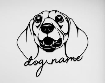 Dachshund Gift Metal Customized Wall Art,  Large Metal Wall Art for Dog Lovers, Personalized Dog Owners Gift, Home Decor,, Contemporary Art