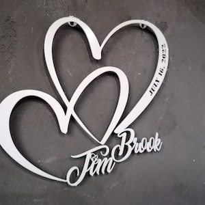 Metal Customized Love Sign, Heart and Love Large Metal Wall Art, Personalized Metal Decor, Home ...