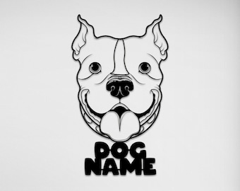Bulldog Metal Customized Wall Art,  Large Metal Wall Art, Gift for Dog Lovers and Owners, Personalized Unique Wedding, Home Gifts for Couple