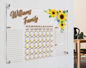 Acrylic Wall Calendar, Personalized Monthly Wall Mounted Calendar, Family Planner Home, Office, School, Task Organizer, Note Board