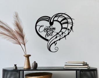 Personalized Music Notes Gift, Music Notes and Heart Large Metal Wall Art, Customized Gift for Musician , Home Decoration, Contemporary Art