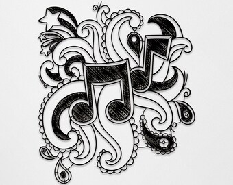 Music Large Metal Wall Art Decor, Music Notes Gift for Musician, Music Teacher Gift, Home Decoration,  Personalized Unique Gifts