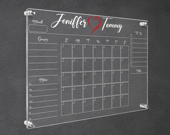Custom Acrylic Wall Calendar, Personalized Wedding Gift for Home, Dry Erase Board, Monthly and Weekly Planner, Gift For Couples, Office Gift