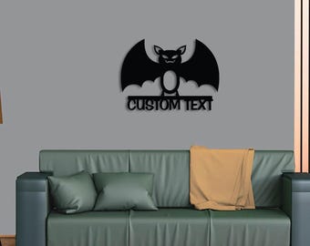 Bat Metal Decor , Large Metal Wall Art , Customized Wall Art, Custom Large Metal Wall Art, Home Decoration,  Personalized Unique Gifts