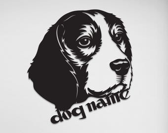 Beagle Metal Wall Art, Personalized Dog Name Large Metal Wall Art Home Decor, Gift for Dog Lover, Dog Memorial Gift, Dog Gift, Dog Gift Idea