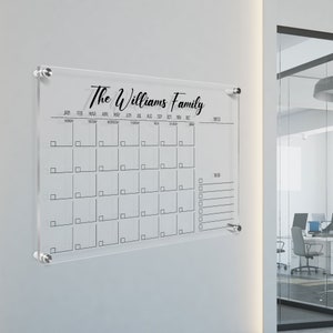 Vertical Acrylic Calendar for Wall, Clear Dry Erase Board, 2022 Modern  Office Calendar, Minimalist Housewarming Gift, Wall Mounted xx313 