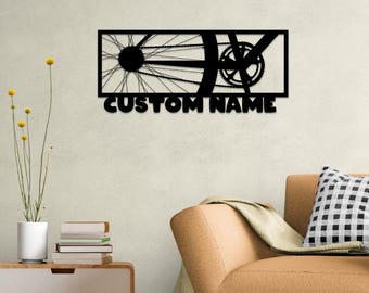Personalized Metal Bike Wall Art and Decor, Bicycle Custom Metal Wall Decor, Home Decoration for Cycling Lovers,, Contemporary Art