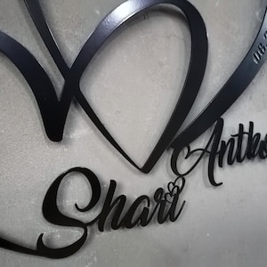 Metal Customized Love Sign, Heart and Love Large Metal Wall Art, Personalized Metal Decor, Home ...