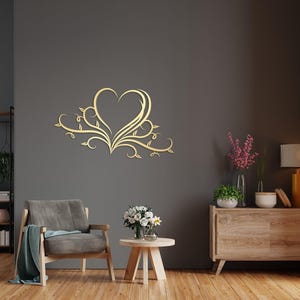 Arte de pared con corazón floral de metal, decoración de pared de metal para el hogar, bodas, casas nuevas y regalos para ella, regalos únicos personalizados, arte contemporáneo imagen 9