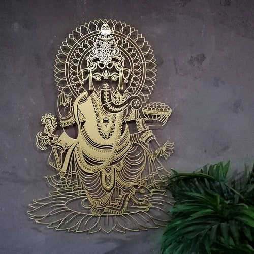Buy Ganesha Metal Wall Art and Decor Ganapati Elephant Modern Online in