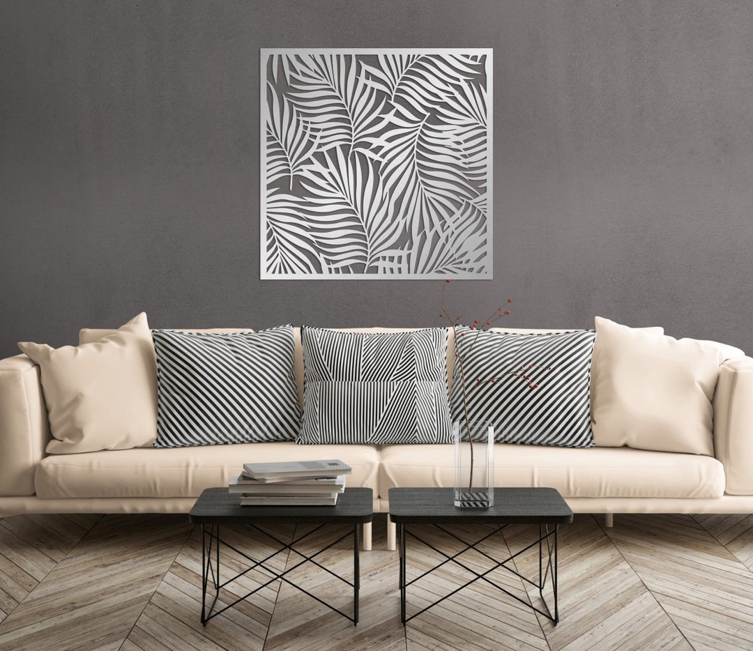 Laser Cut Palm Leaf Metal Wall Art: Tropical Decor - Etsy