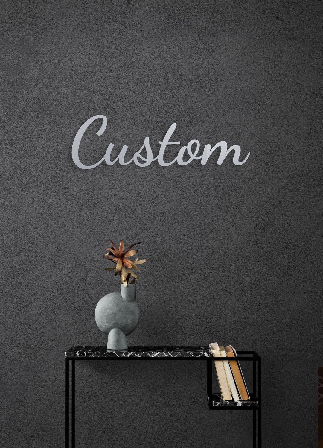 Custom Metal Words Wall Art, Your Custom Text, Custom Name Script Metal