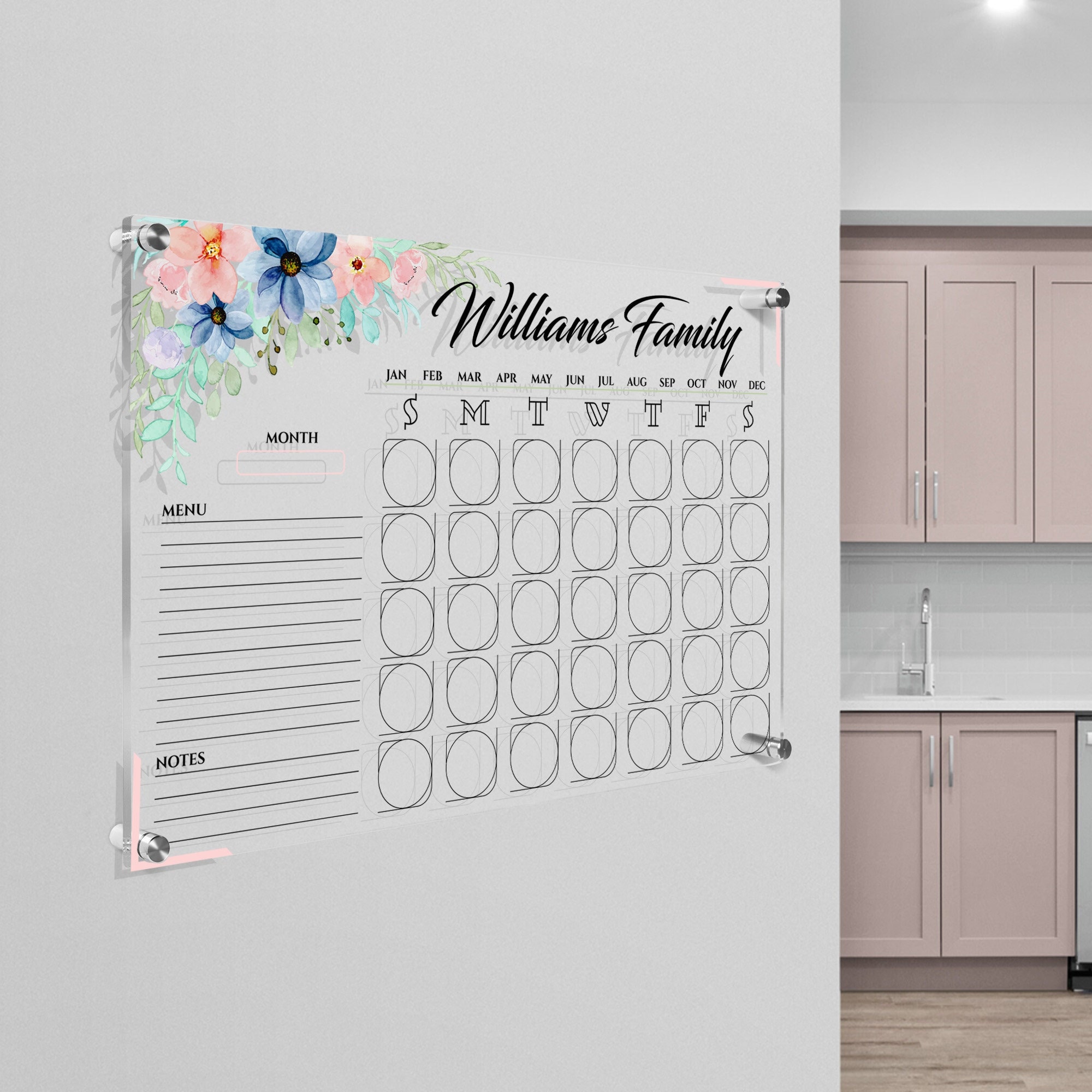 Large Dry Erase Wall Calendar 48 X 74 Undated Blank Reusable Yearly  Calendar Giant Whiteboard Year Poster Laminated Office 