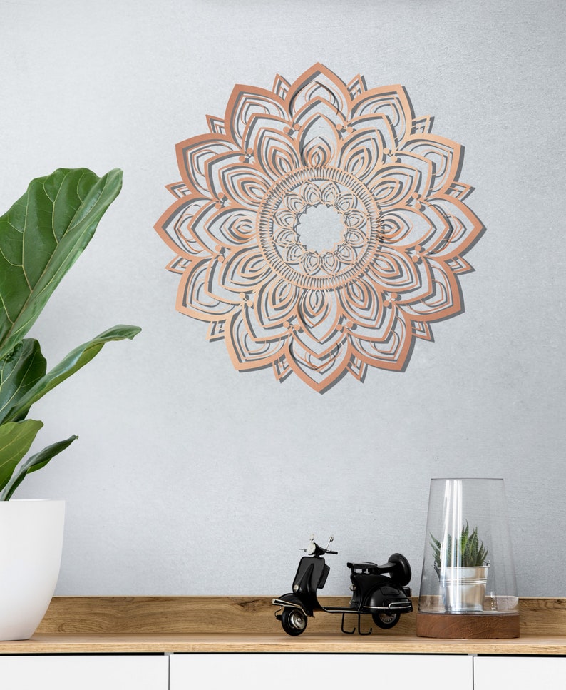 Gold Mandala Metal Wall Art | Modern Boho Decor | Sacred Geometry Wall ...