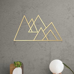 Gold Mountain Large Metal Wall Art and Decor Home Decoration,   Mountain Wall Art, Personalized Unique Wedding, Home Gifts for Couple