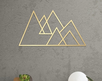 Gold Mountain Large Metal Wall Art and Decor Home Decoration,   Mountain Wall Art, Personalized Unique Wedding, Home Gifts for Couple