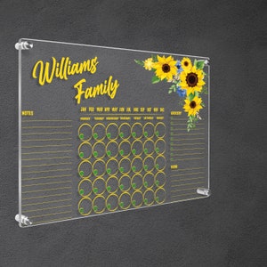 Custom Acrylic Wall Calendar, Personalized Monthly Calendar, Family Planner, Office Gift, Back to School Gift, Task Organizer, Note Board