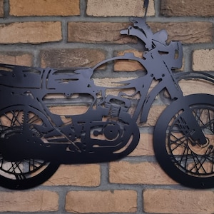 Arte de pared de metal personalizado para motocicleta, regalo para amantes de las motocicletas, letrero de garaje para motocicleta, letrero de pared con nombre de motocicleta personalizado, regalo para papá