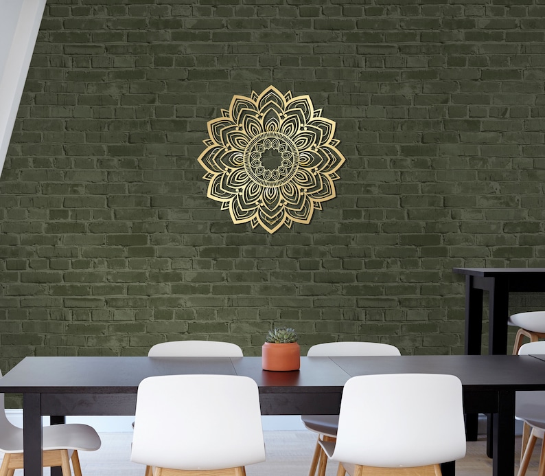 Gold Mandala Metal Wall Art | Modern Boho Decor | Sacred Geometry Wall ...