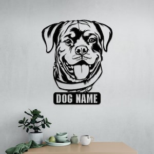 Rottweiler Metal Custom Wall Art, Personalized From Photo, Puppy Large Metal Wall Art, Home Decoration, Pet Owner Gift, Dog Memorial Gift,
