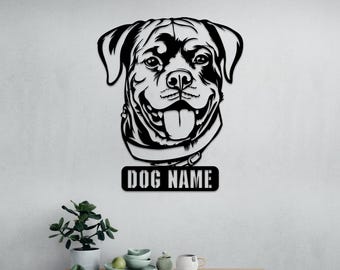 Rottweiler Metal Custom Wall Art, Personalized From Photo, Puppy Large Metal Wall Art, Home Decoration, Pet Owner Gift, Dog Memorial Gift,
