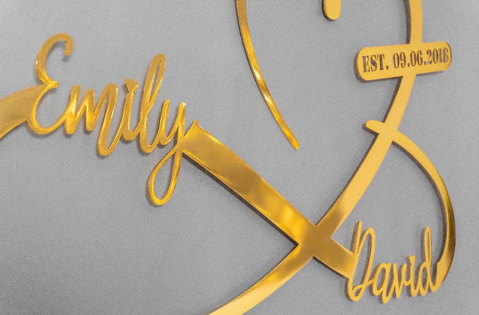 Heart and Infinity Metal Wall Art Shiny Color Personalized Etsy