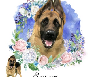 Custom pet drawing, custom pet portrait,Digital Painting,dog memorial, cat memorial, pet portrait, dog memorial gift, custom dog portrait