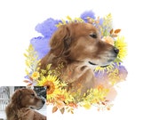 Custom dog portrait, custom pet portrait,pet portrait digital,dog memorial, cat memorial, pet portrait, dog memorial gift,dog portrait