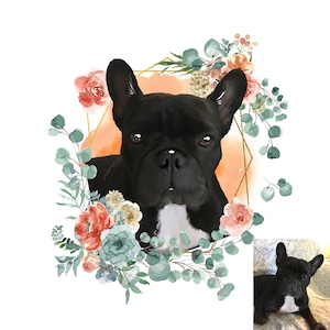 Custom pet portrait, custom dog portrait,pet portrait digital,dog memorial, cat memorial, pet portrait, pet memorial gift,dog portrait