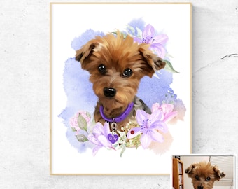 Hand Drawn Custom Pet Portrait, Pet Portrait, Pet Memorial Gift, Pet Gift, New Pet Gift,Watercolor Pet Portrait,Cat Portrait,Animal portrait