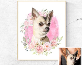 Hand Drawn Custom Pet Portrait, Pet Portrait, Pet Memorial Gift, Pet Gift, New Pet Gift,Watercolor Pet Portrait,Cat Portrait,Animal portrait