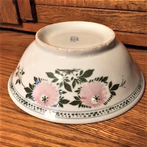 Soup Cereal Salad Bowl Pink and Green Floral Ceramic Made in China, Cottagecore, Vintage Bowl, Serveware, Dinnerware